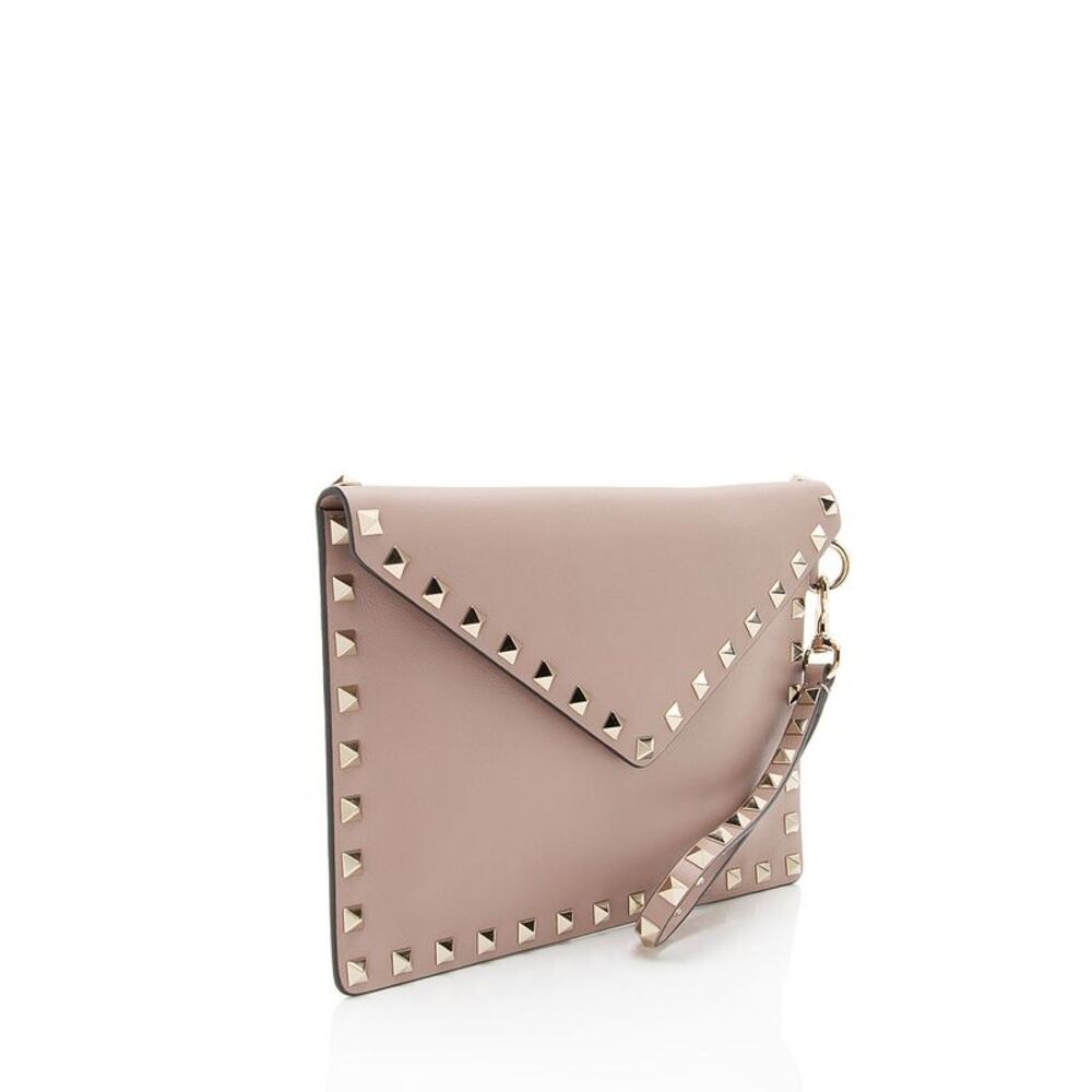 Valentino Leather Rockstud V-Flap Wristlet - Picture 2 of 9